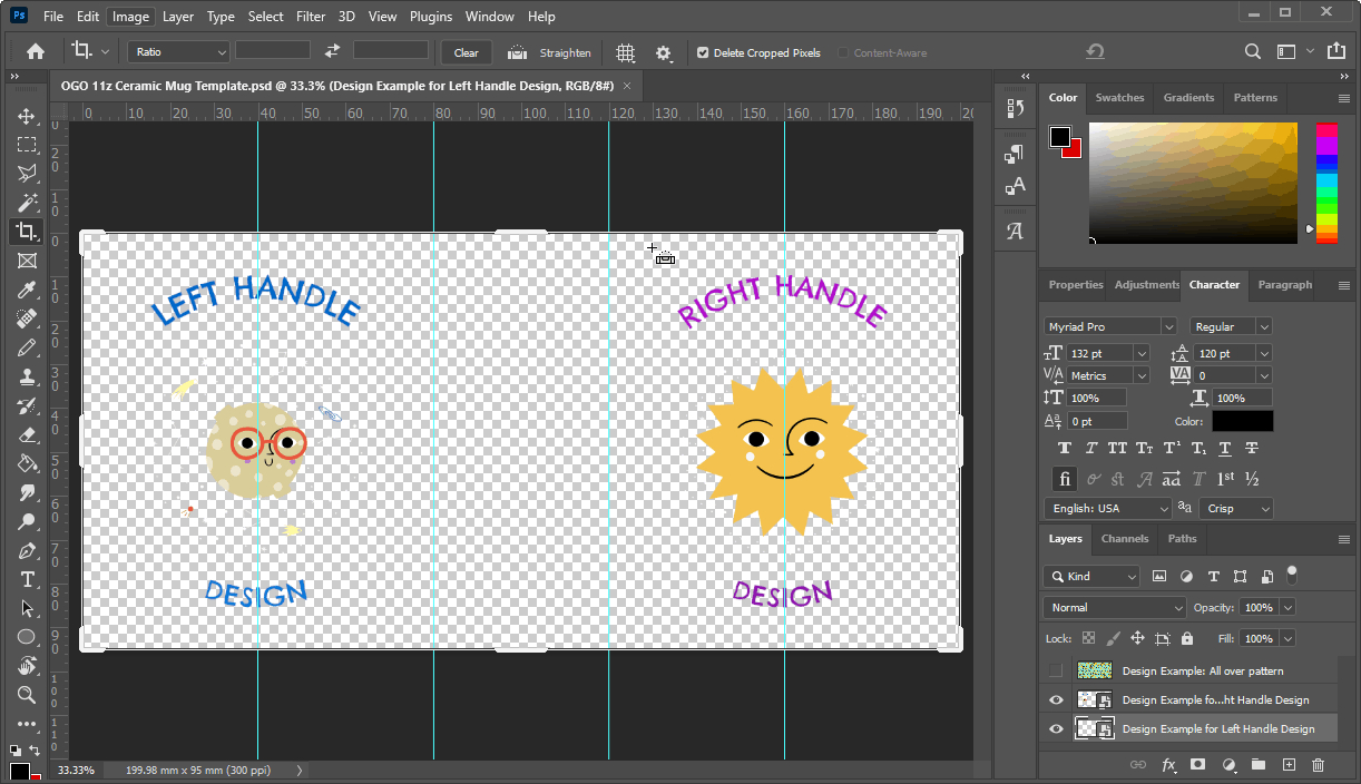 Design Guide For Dye-Sublimated Custom Mugs And Cups - Ogo Pod within 11 Oz Mug Template Free