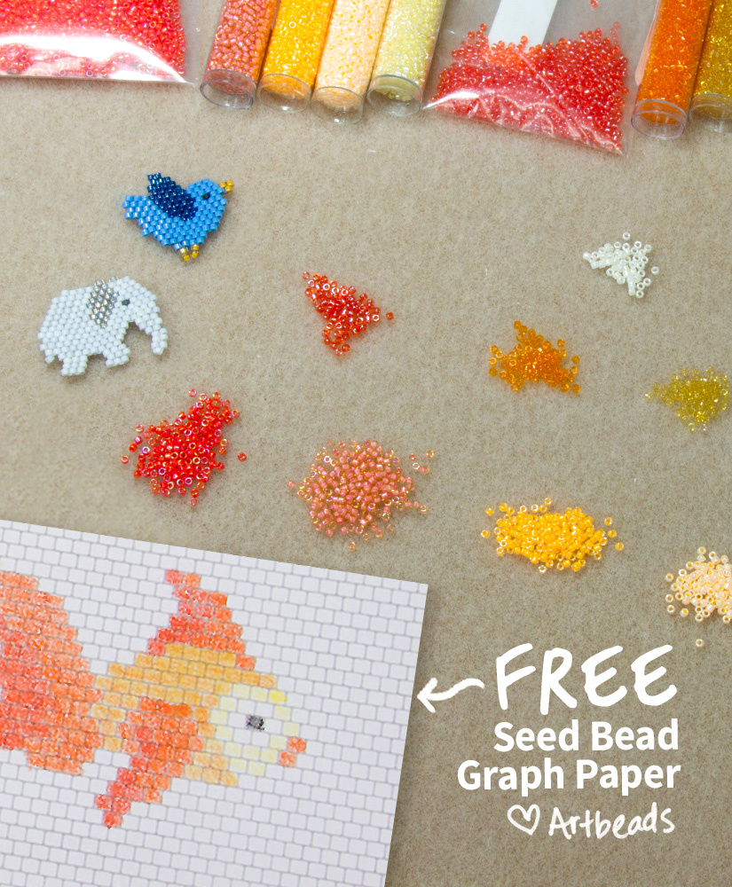 Designer Downloads - Free Printable Seed Bead Graph Paper with Free Printable Seed Bead Patterns