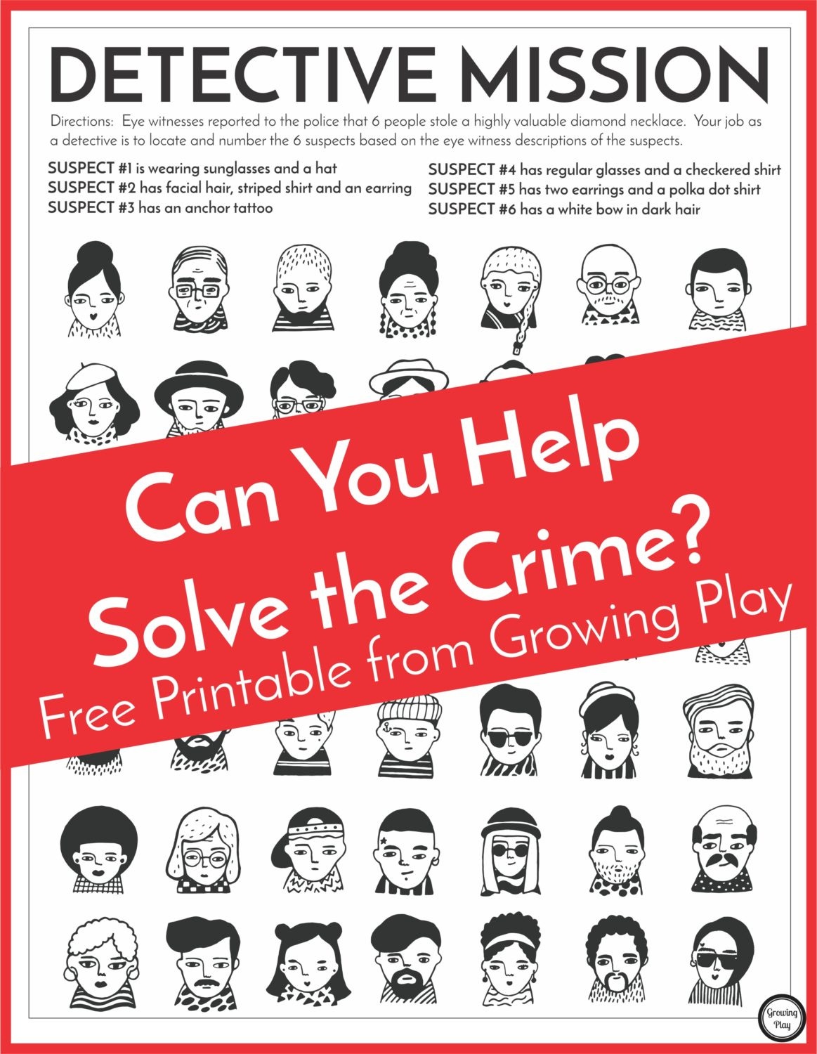 Detective Puzzle For Kids - Free Printable - Growing Play regarding Free Printable Detective Games