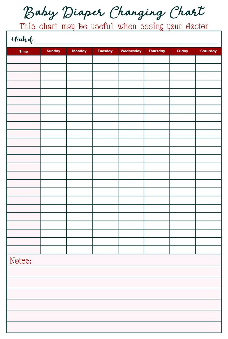 Diaper-Changing Log - 12 Free Pdf Printables | Printablee in Free Printable Diaper Changing Log