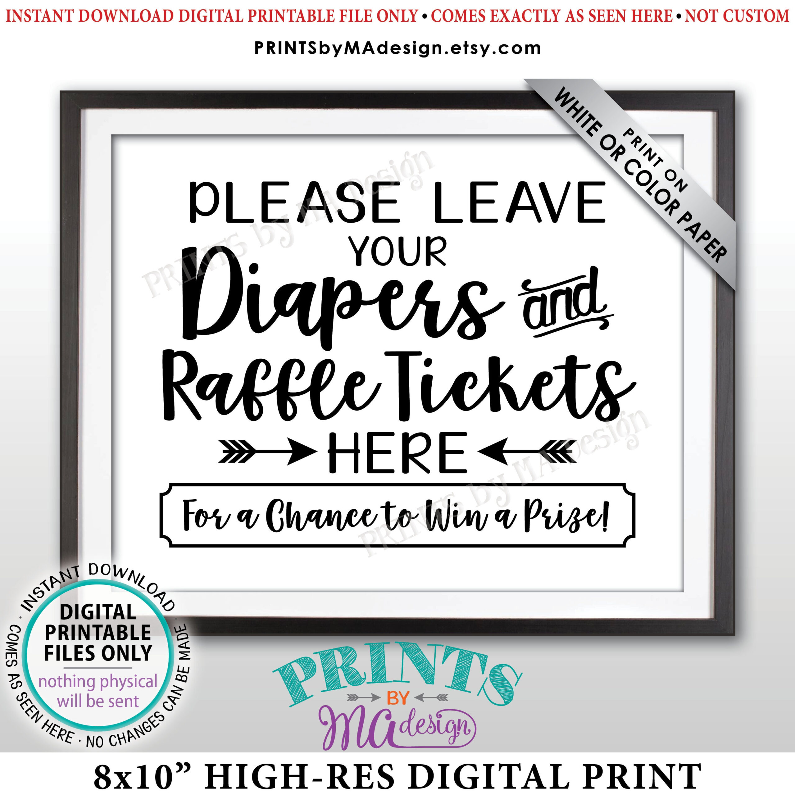 Diaper Raffle Ticket Sign, Leave Your Diapers And Raffle Tickets inside Free Editable Diaper Raffle Ticket Template