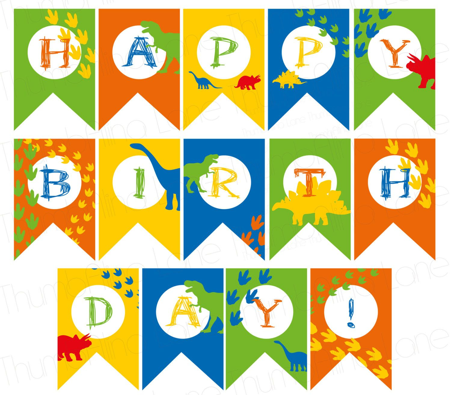 Dinosaur Printable Party Banner, Happy Birthday, Rawr, Instant with regard to Dinosaur Birthday Banner Printable Free