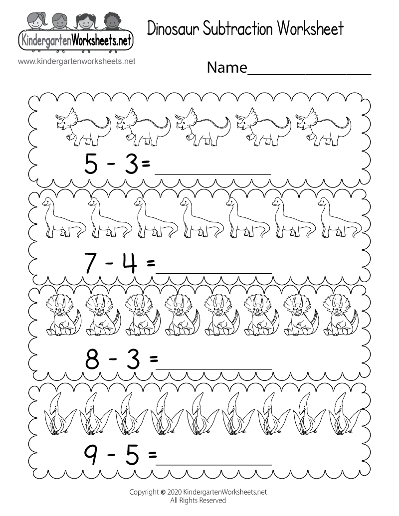 Dinosaur Subtraction Worksheet - Free Printable, Digital, &amp;amp; Pdf regarding Free Dinosaur Math Printables