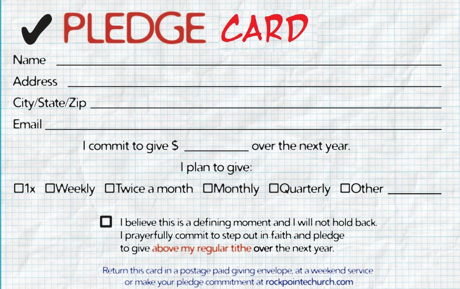 Discover 7 Pledge Cards And Pledge Ideas | Cards, Card Templates throughout Free Church Pledge Card Template