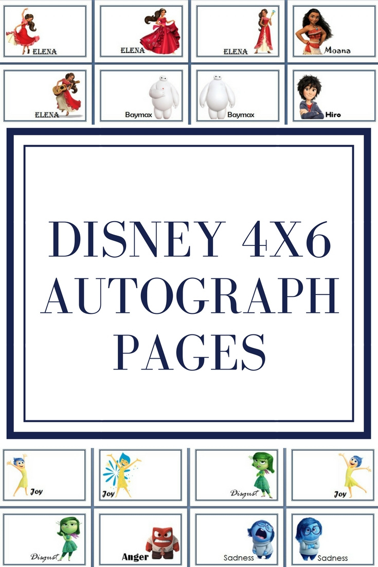 Disney 4X6 Autograph Pages within Free Printable Autograph Book Template