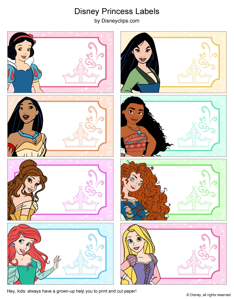 Disney Princess Name Tag Template inside Free Printable Disney Princess Name Tags