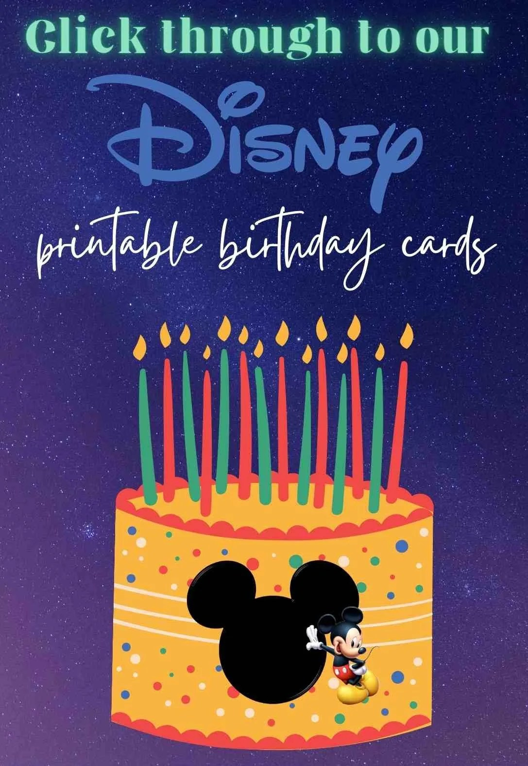 Disney Printable Birthday Cards - Printable Party Favors pertaining to Disney Free Printable Birthday Cards
