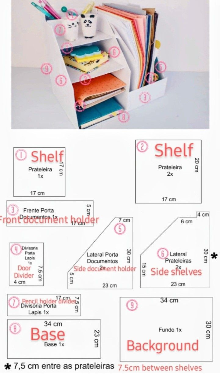 Diy Cardboard Paper Holder regarding Diy Desk Organizer Printable Pattern