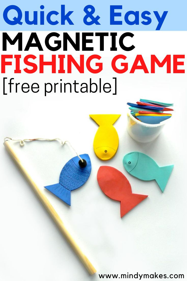 Diy Magnetic Fishing Game With Free Printable throughout Free Printable Pattern For Pretend Fishing Poles For Preschoolers