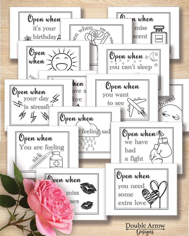 Diy Open When Letters For Boyfriend Or Girlfriend,That Melt Hearts - with Free Open When Printables