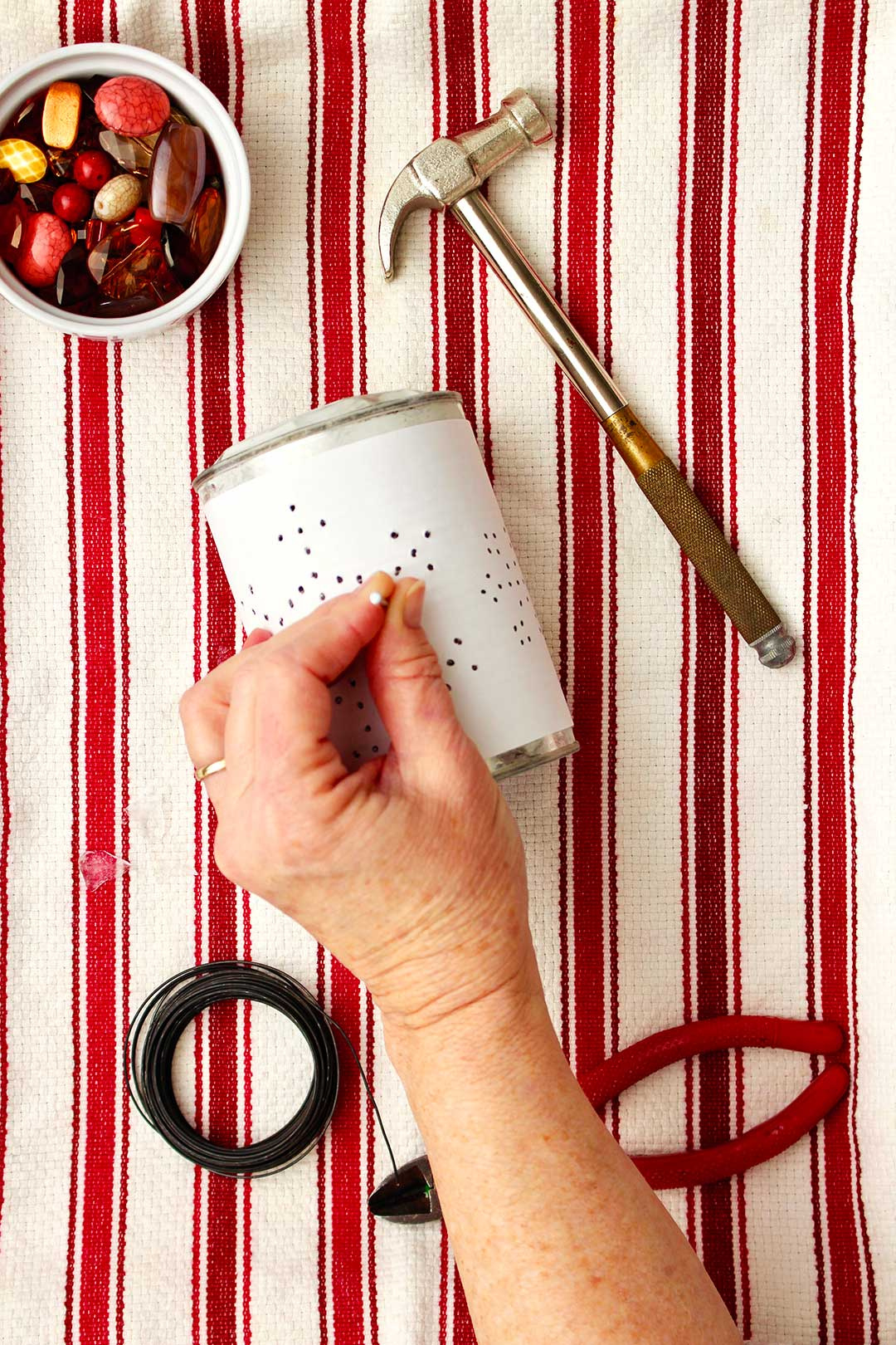 Diy Punched Tin Can Lanterns | Welcome To Nana&amp;#039;S with Printable Punched Tin Stencils