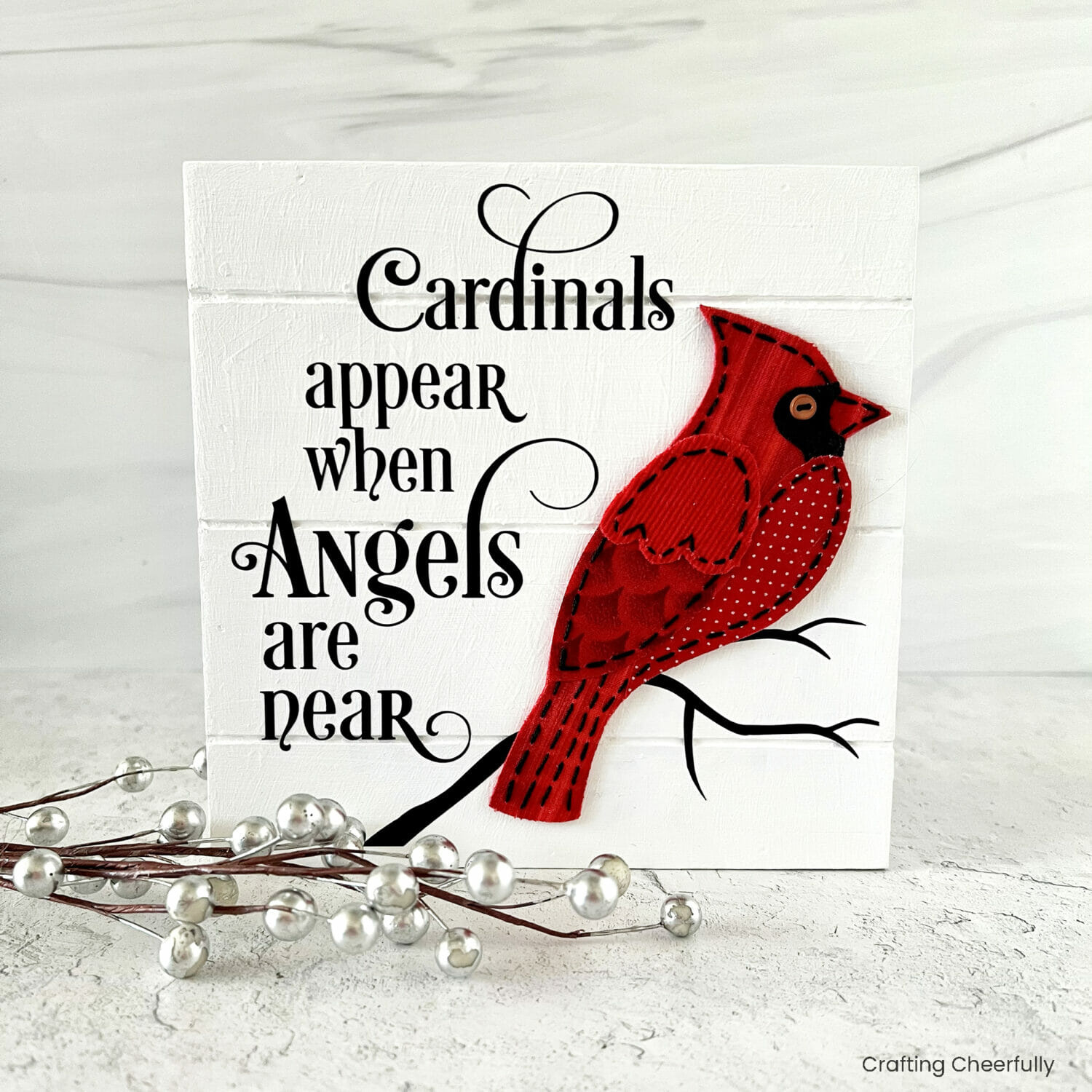 Diy Red Cardinal Remembrance Sign - Crafting Cheerfully intended for Free Printable Cardinal Applique Patterns