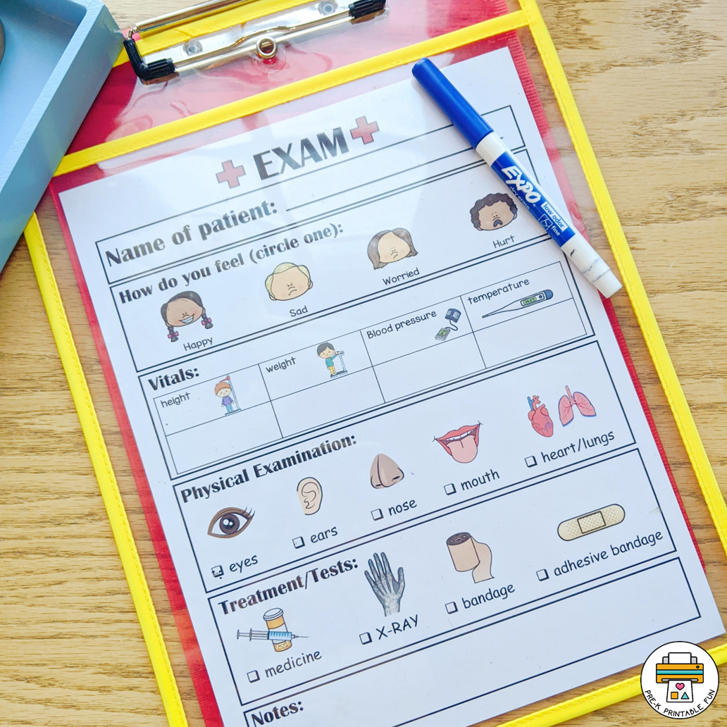 Doctor&amp;#039;S Office Dramatic Play Pack with Dramatic Play Doctors Office Free Printables