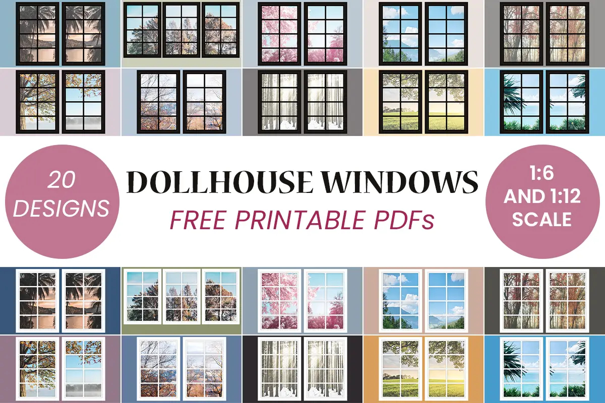 Dollhouse Windows Printable - 20 Free Designs - Suni Doll regarding Free 1-12 Scale Printables
