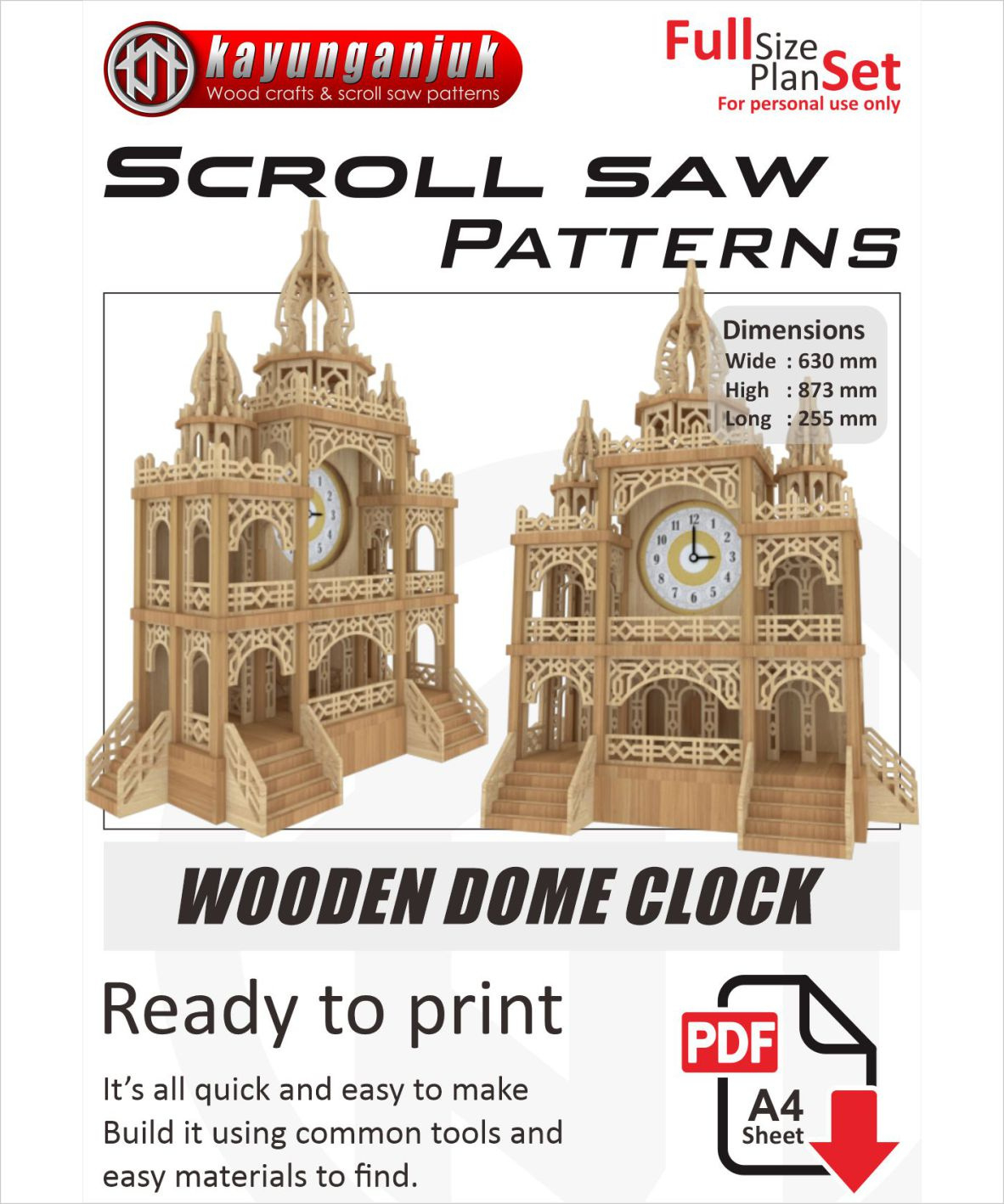 Dome Clock Scroll Saw Patterns with regard to Printable Scroll Saw Clock Patterns