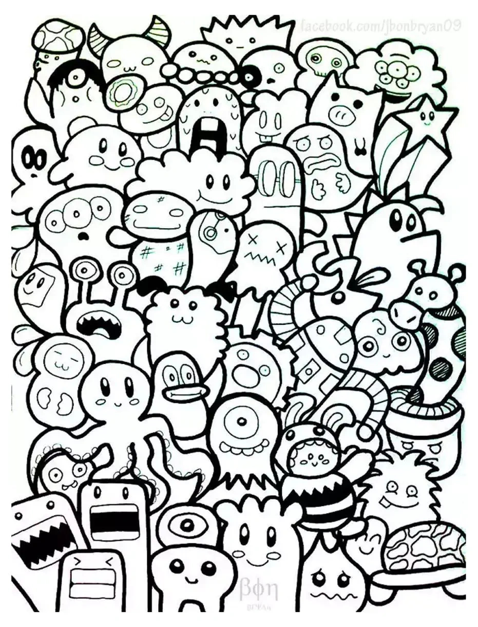 Doodle Art To Print For Free - Doodle Art Coloring Pages For Kids intended for Free Printable Doodle Patterns