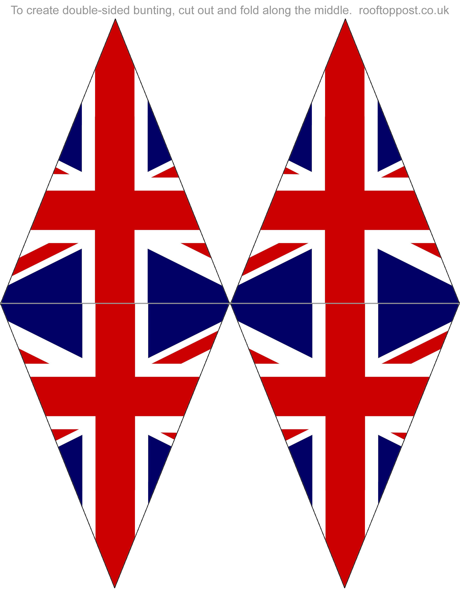 Double-Sided Printable British Flag Bunting - Rooftop Post Printables throughout Free Printable Union Jack Flag