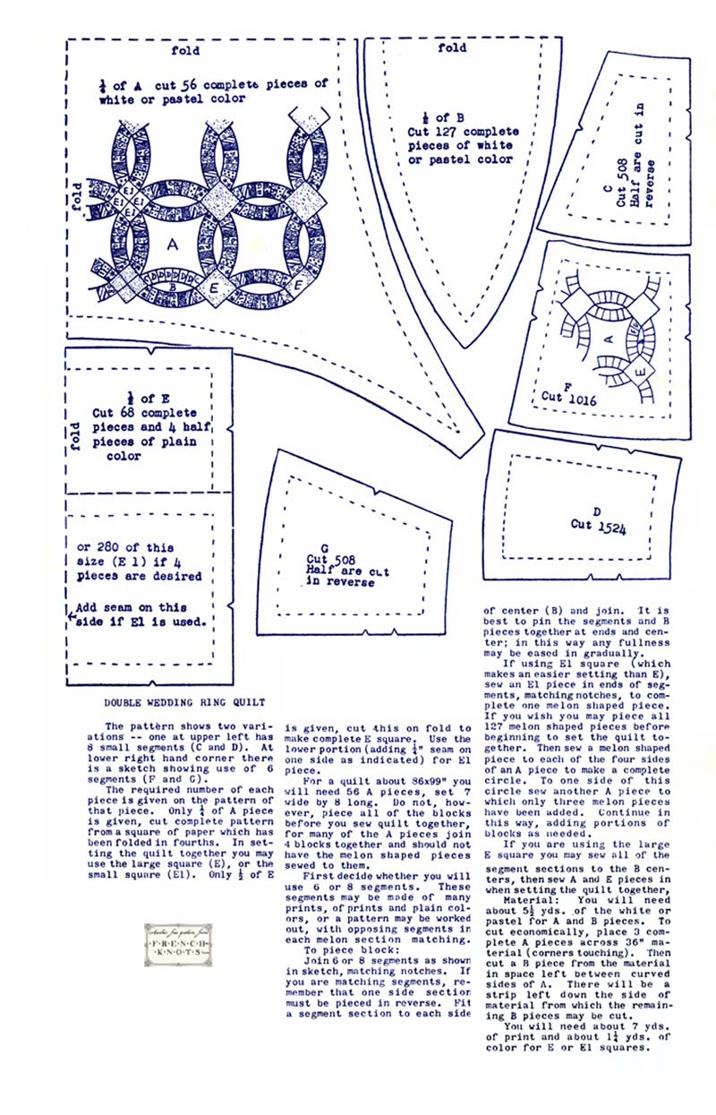 Double Wedding Ring Quilt Pattern | French Knots inside Free Printable Wedding Ring Quilt Pattern