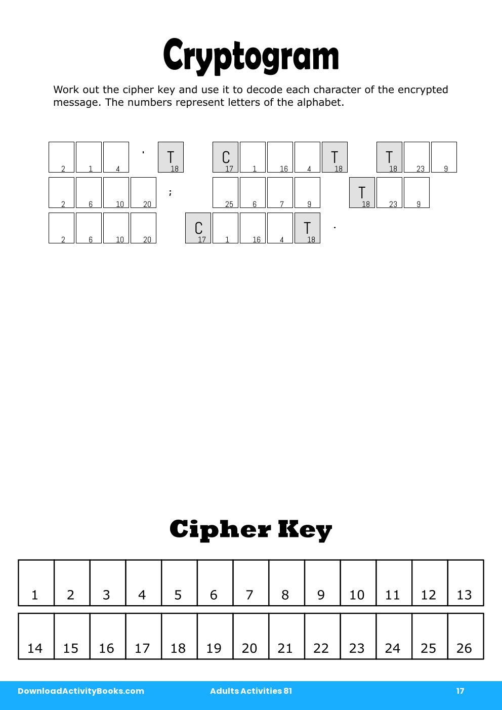 Download Cryptogram In Adults Activities 81 pertaining to Free Printable Cryptograms For Adults