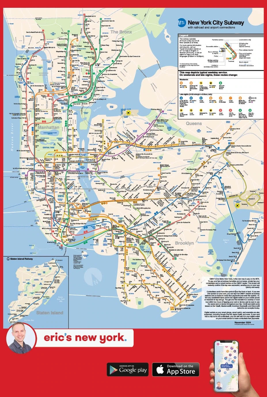Download Mta New York Subway And Bus Maps 2025 - Newyorkcity.ca for Free Printable Nyc Subway Map