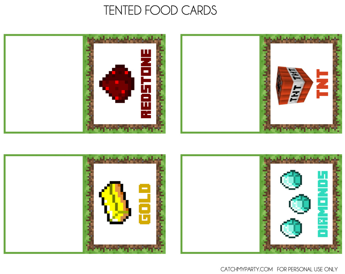 Download These Awesome Free Minecraft Party Printables! | Catch My regarding Free Minecraft Party Food Printables