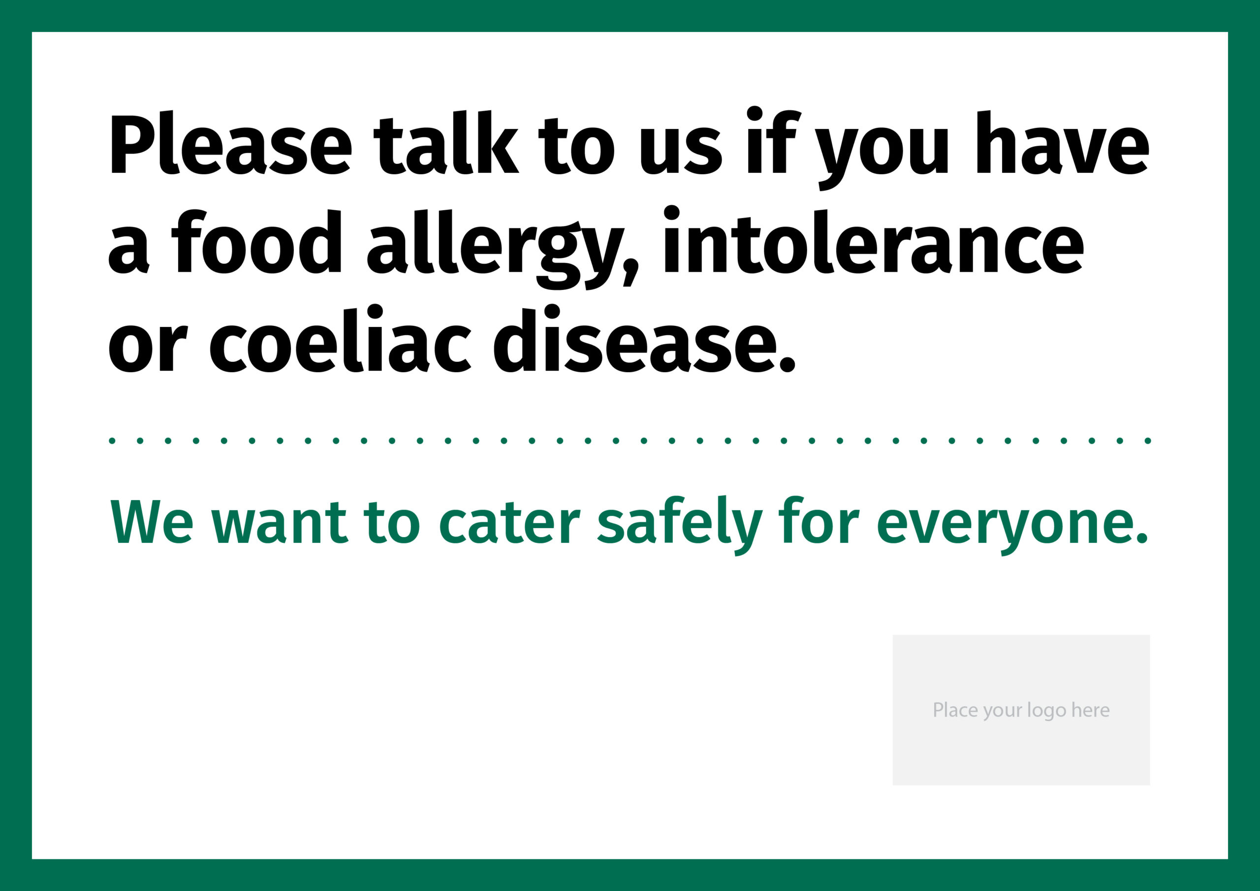 Download Your Allergen Icons And Posters | Food Standards Agency with Free Printable Food Allergy Signs
