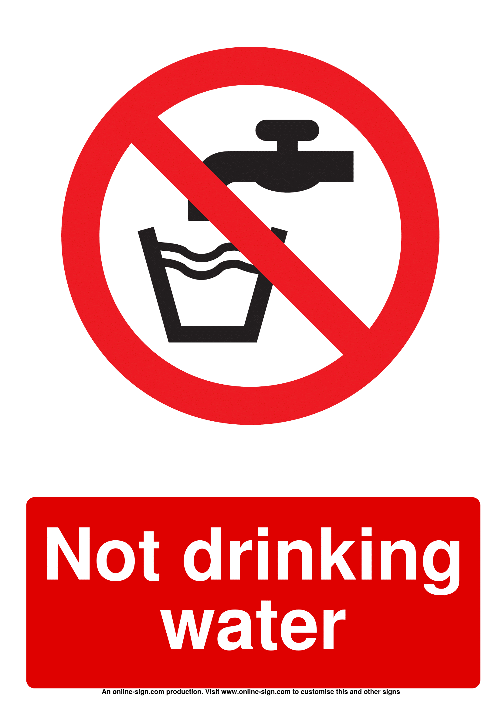 Drinking Water Signs | Poster Template in Free Printable Non Potable Water Signs