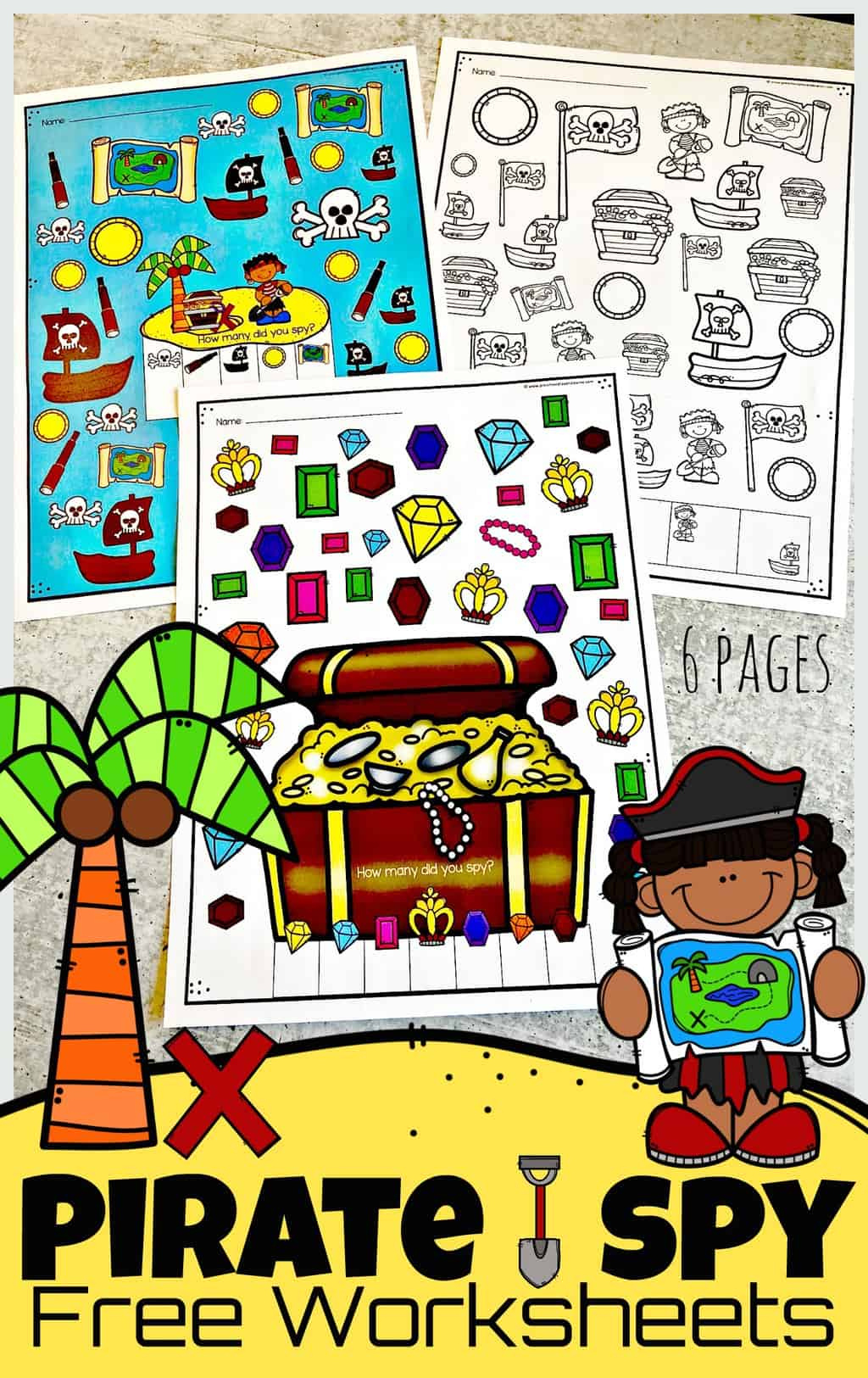 ‍☠️ Free Printable I Spy Pirate Treasure Hunt Game intended for Free Pirate Treasure Hunt Printables