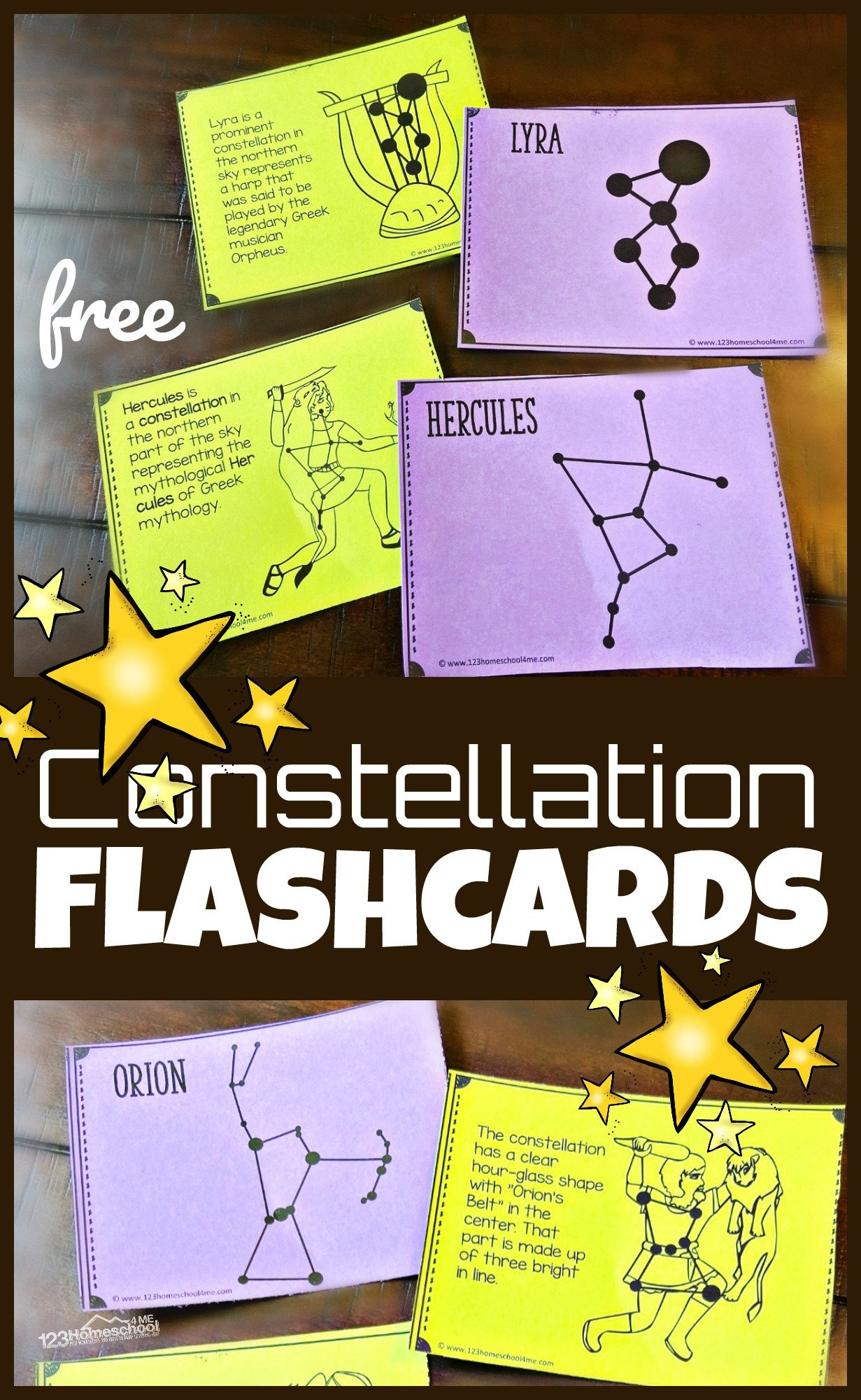 ⭐ Free Printable Constellation Flashcards with regard to Constellation Printables Free