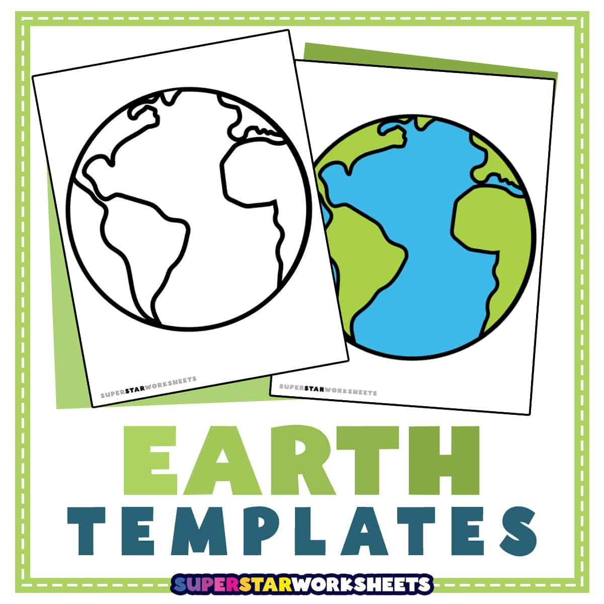 Earth Template (Free Printables) - Superstar Worksheets throughout Free Printable Globe Template