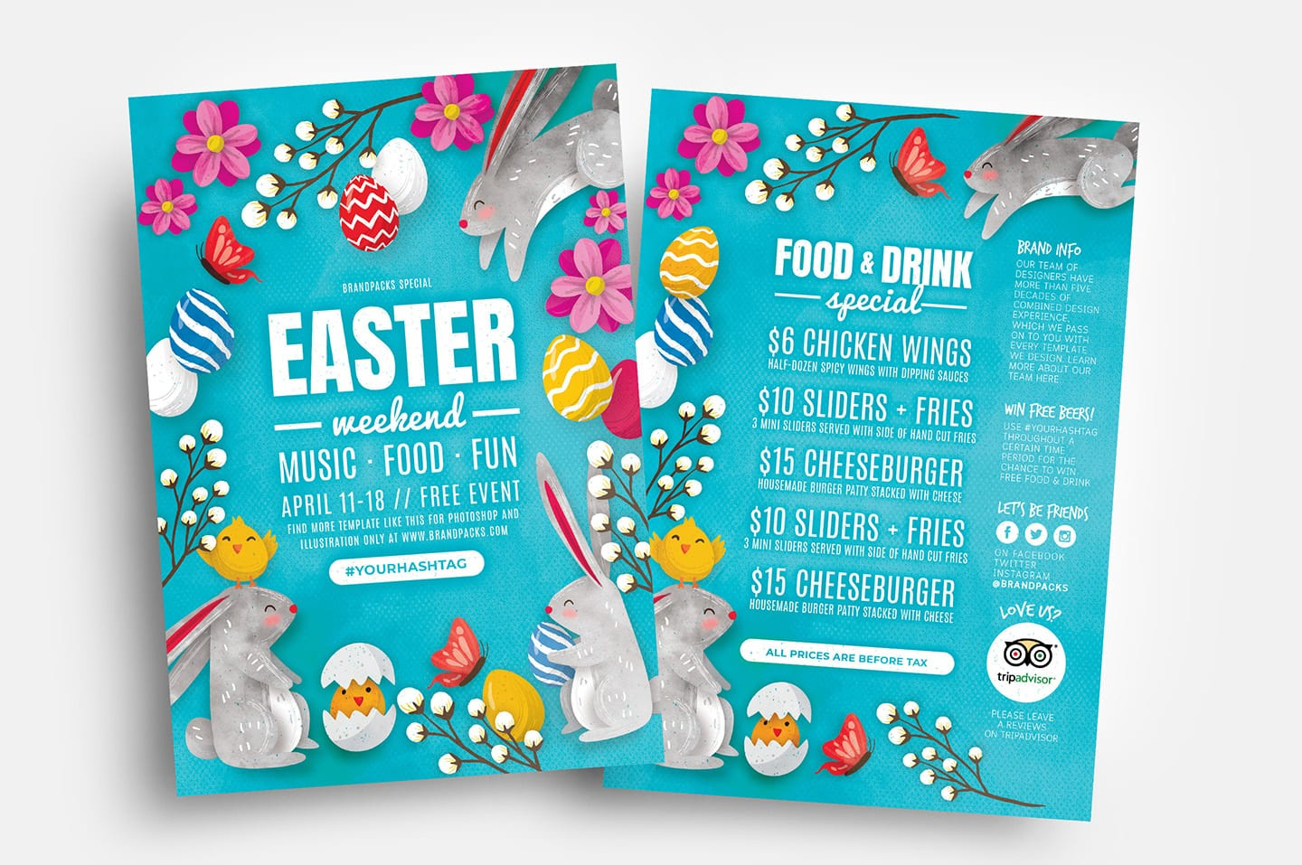 Easter Flyer Template V2 - Psd, Ai &amp;amp; Vector - Brandpacks regarding Free Easter Templates For Photoshop