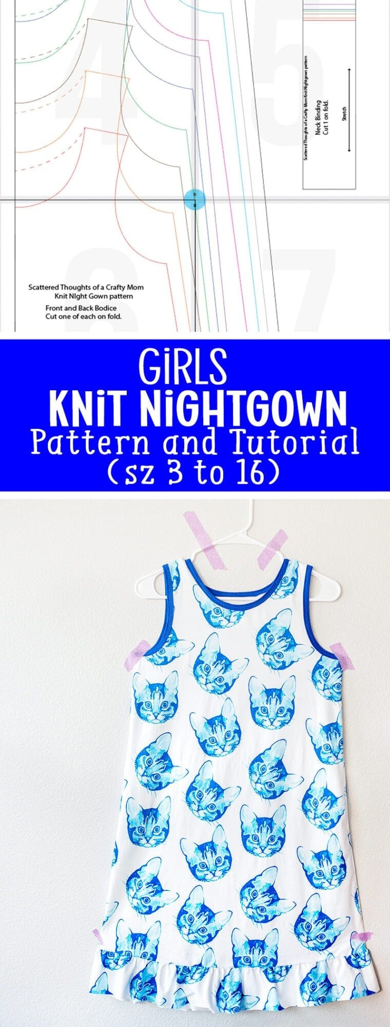 Easy &amp;amp; Free Girl&amp;#039;S Nightgown Pattern And Tutorial (For Knit Fabric throughout Free Printable Nightgown Sewing Patterns