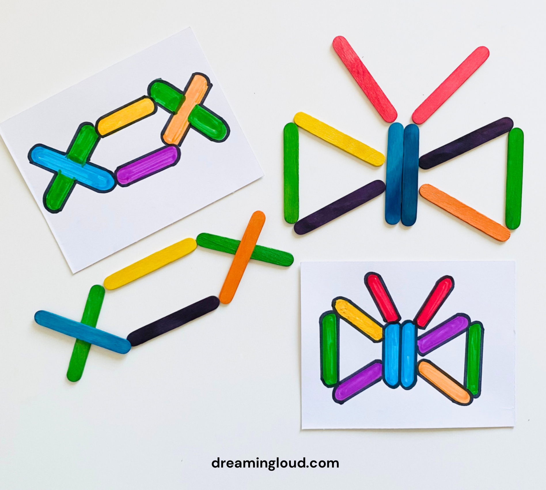 Easy Pattern Matching Puzzle With Popsicle Sticks (Free Printable in Popsicle Stick Patterns Printable