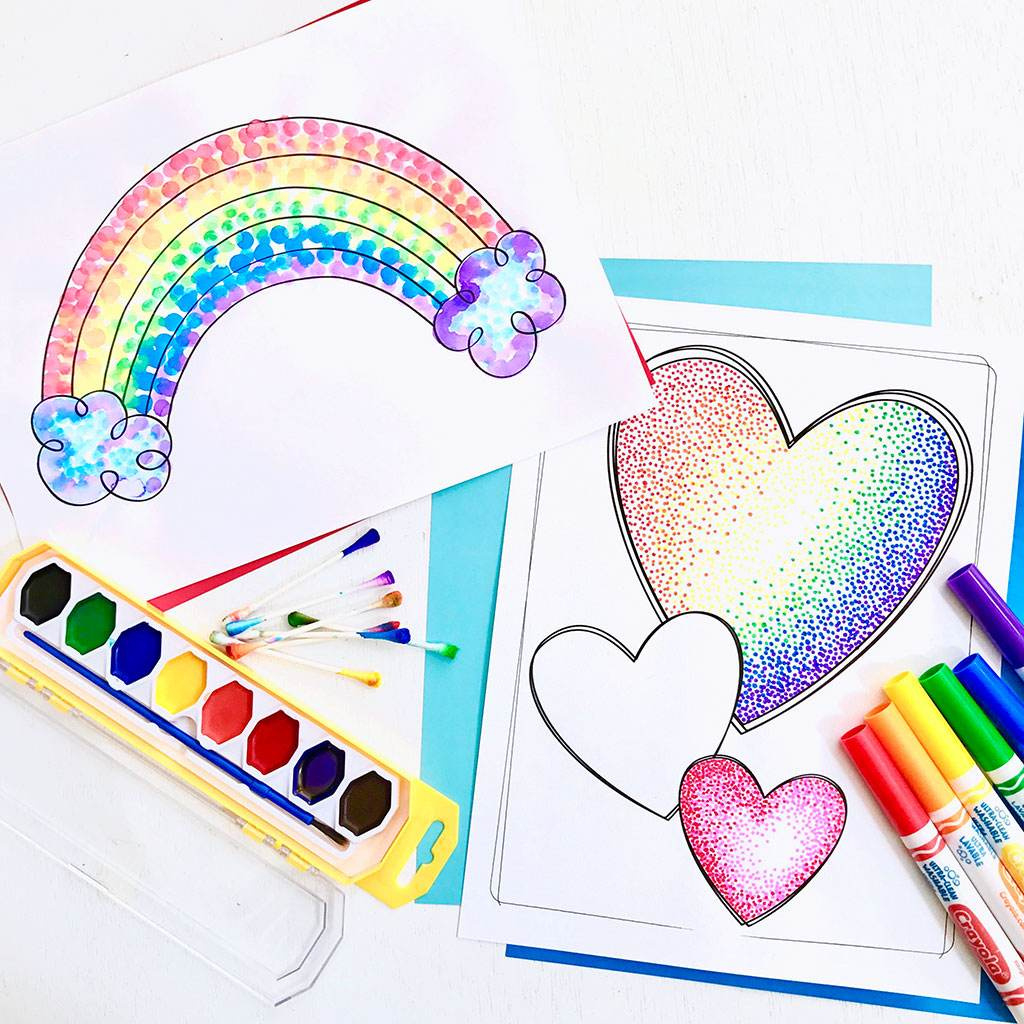 Easy Pointillism For Kids - The Crafting Chicks with Free Printable Patterns Pointillism