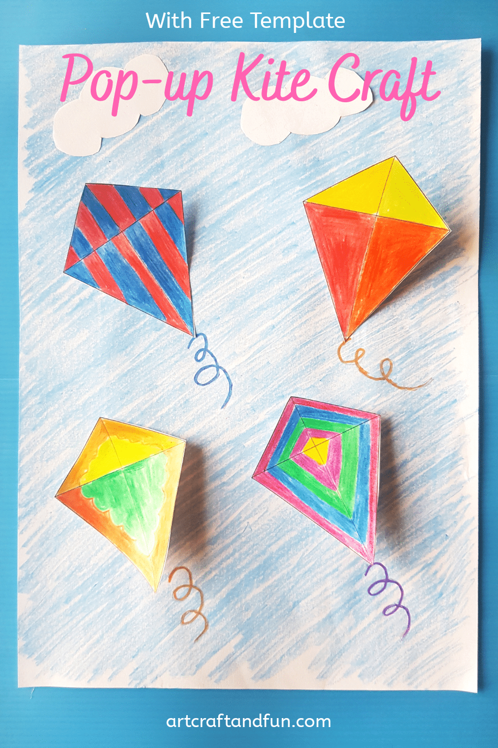 Easy Pop Up Kite Craft - in Free Kite Printables