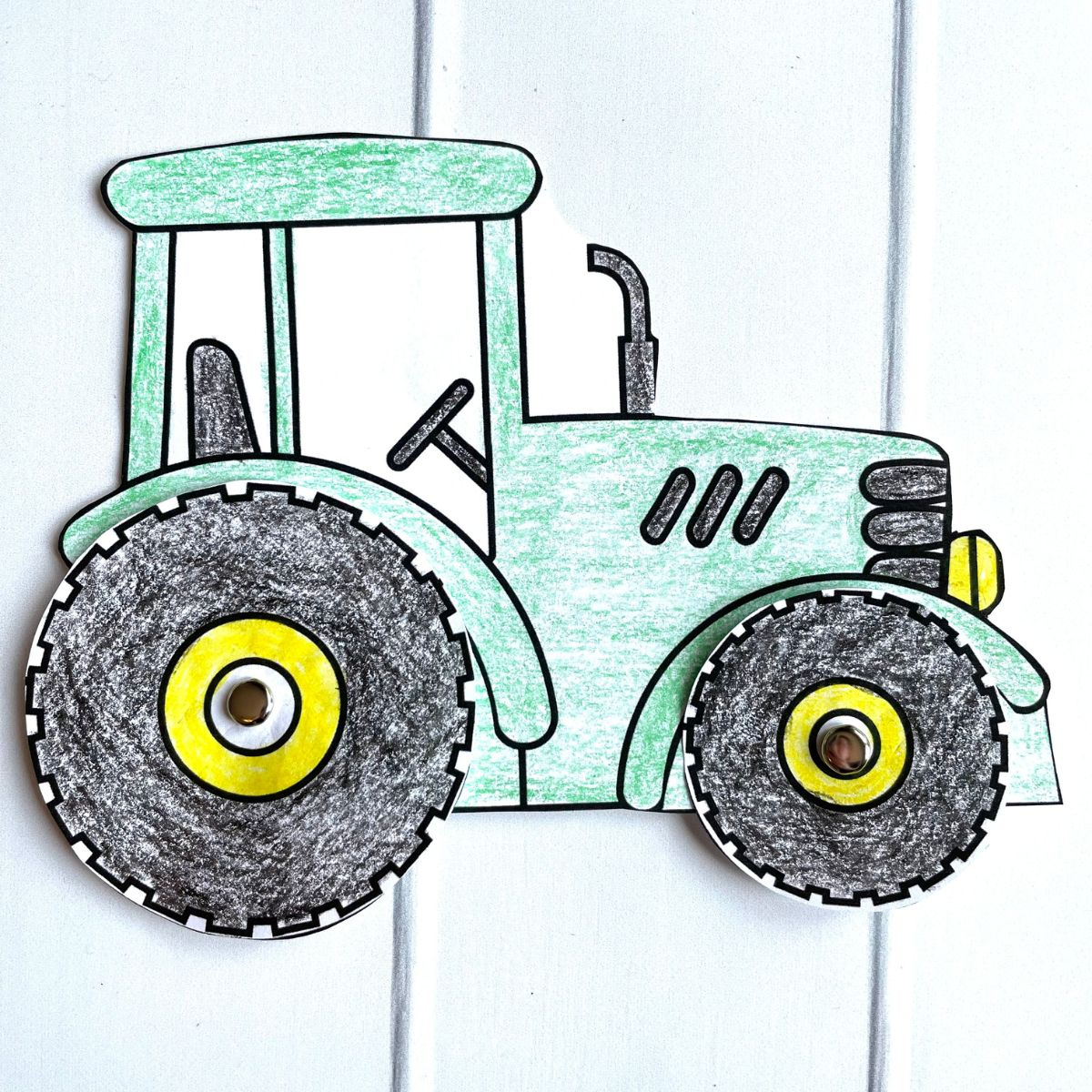 Easy Preschool Tractor Craft (With Free Printable) - Simply Full for Free Printable Tractor Stencils