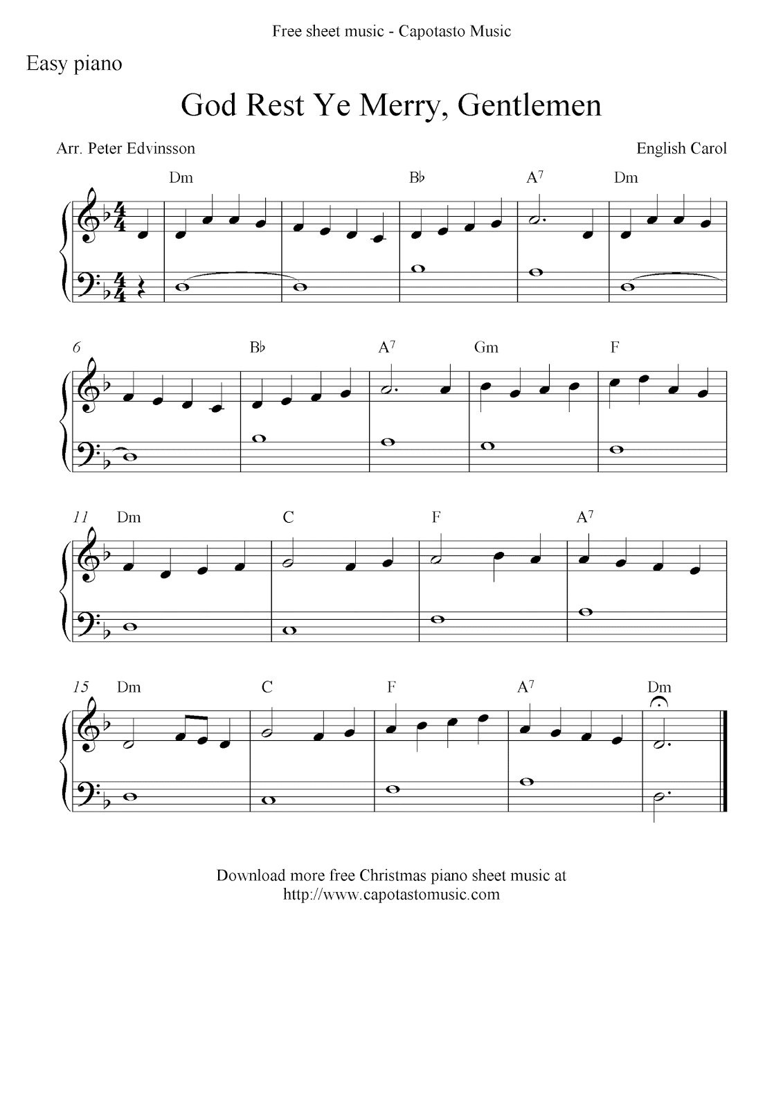 Easy Sheet Music For Beginners: Free Christmas Piano Sheet Music throughout Free Printable Beginner Piano Sheet Music