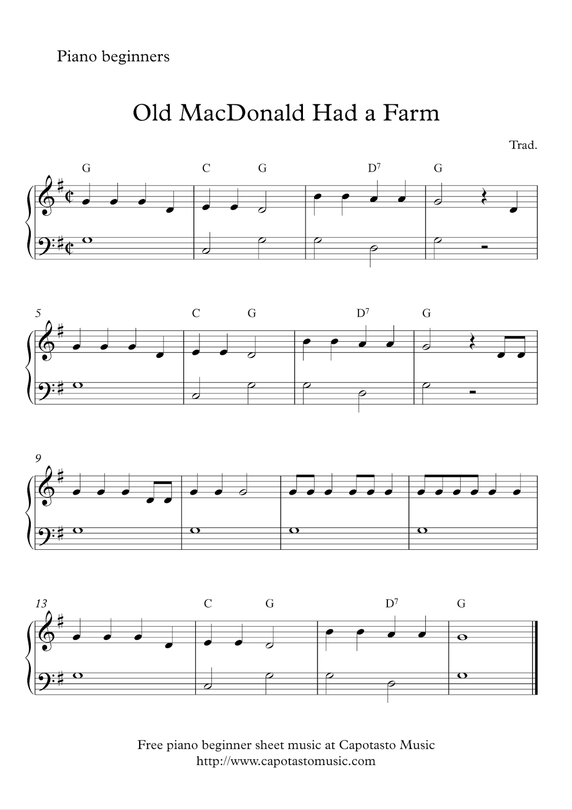 Easy Sheet Music For Beginners: Free Easy Beginner Piano Sheet for Free Printable Beginner Piano Sheet Music