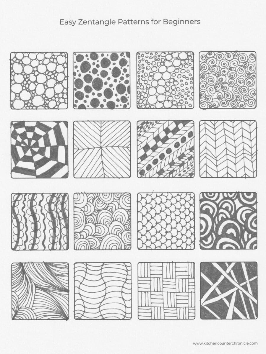 Easy Zentangle Patterns For Beginners And Kids in Free Printable Tangle Patterns