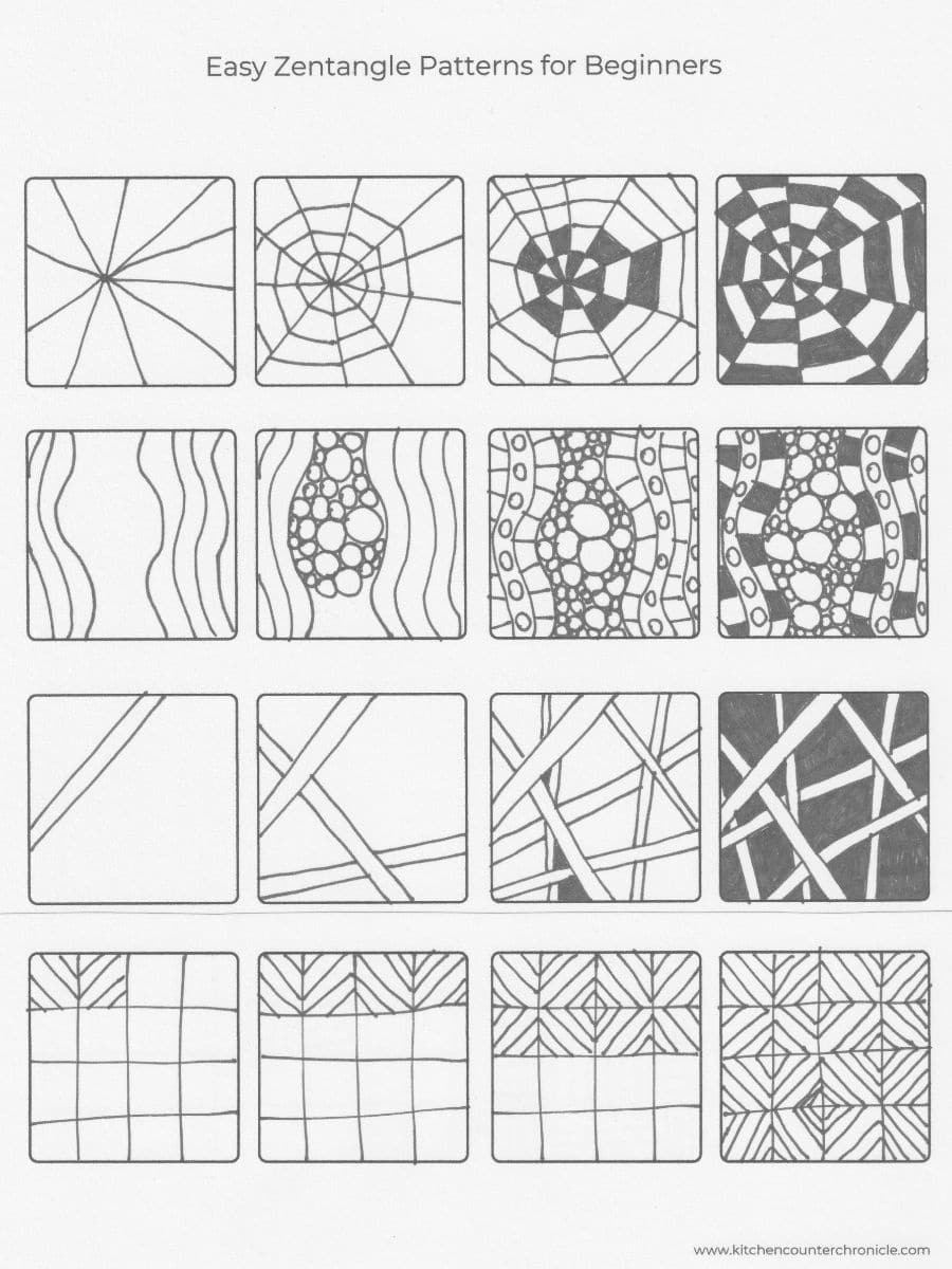 Easy Zentangle Patterns For Beginners And Kids pertaining to Printable Simple Zentangle Patterns