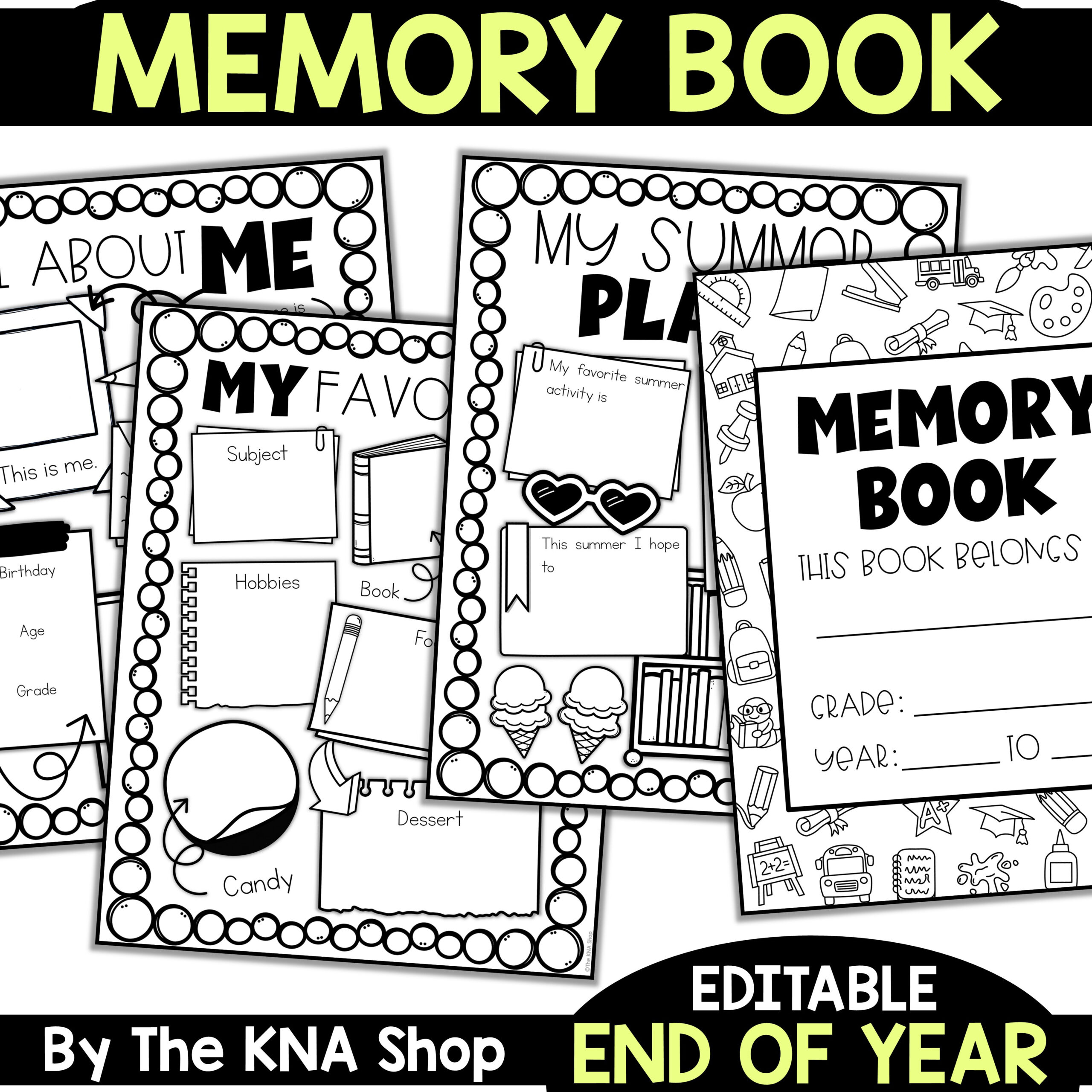 Editable End Of The Year Memory Book Printable | Teaching Resources in Free End Of Year Memory Book Printables