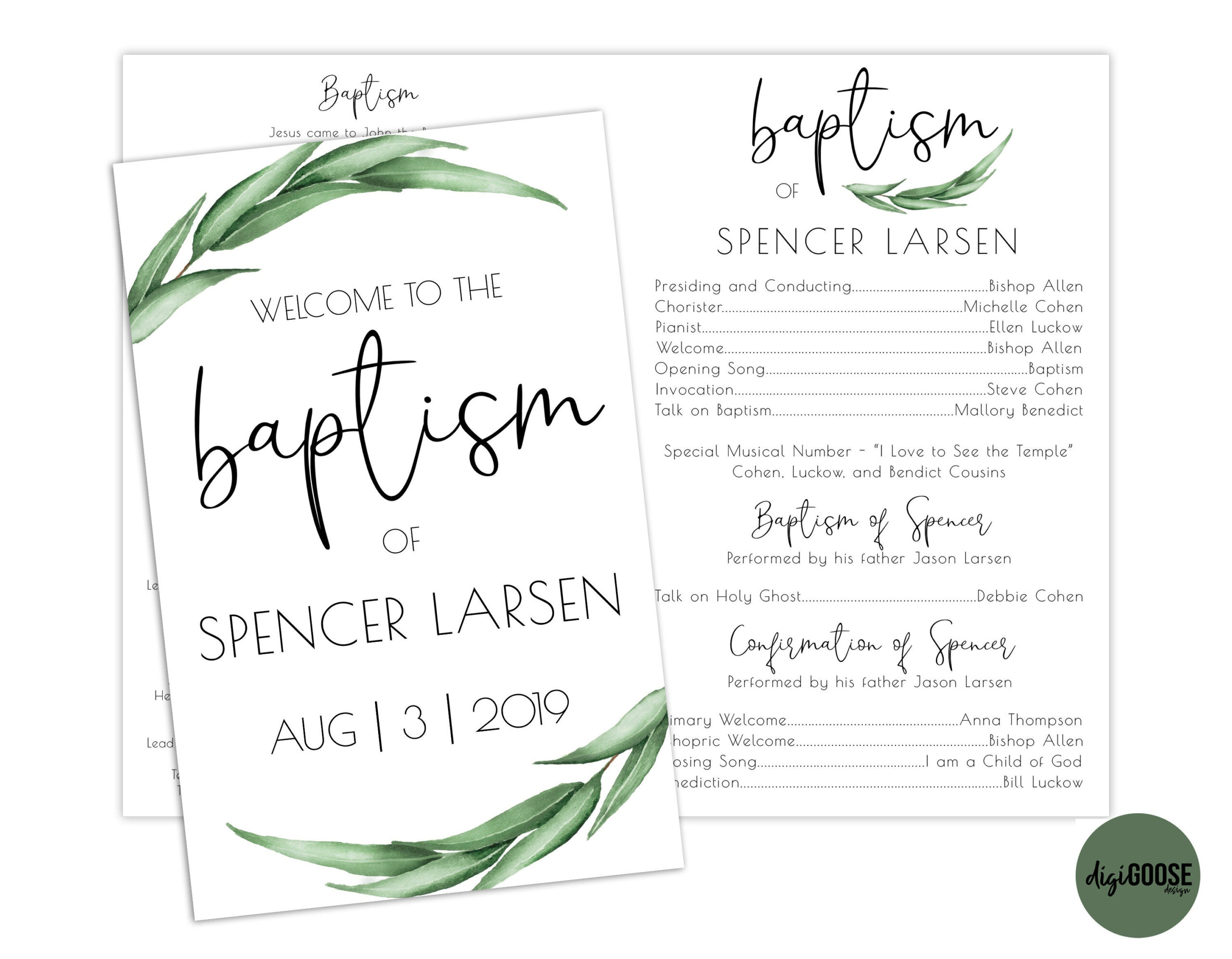Editable, Lds Baptism Program Template, Printable Baptism Program intended for Lds Program Templates Free