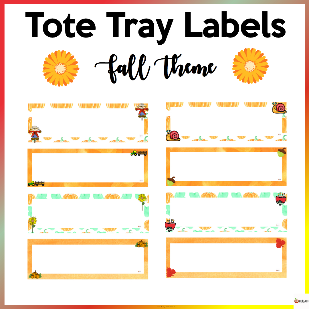 Editable Tote Tray Labels Fall Theme | Madeteachers throughout Free Printable Tray Labels