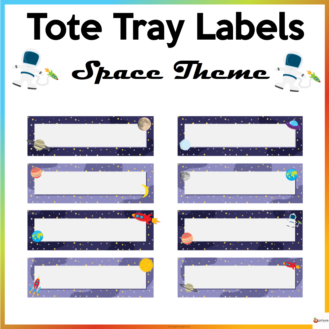 Editable Tote Tray Labels Space Theme | Madeteachers inside Free Printable Tray Labels