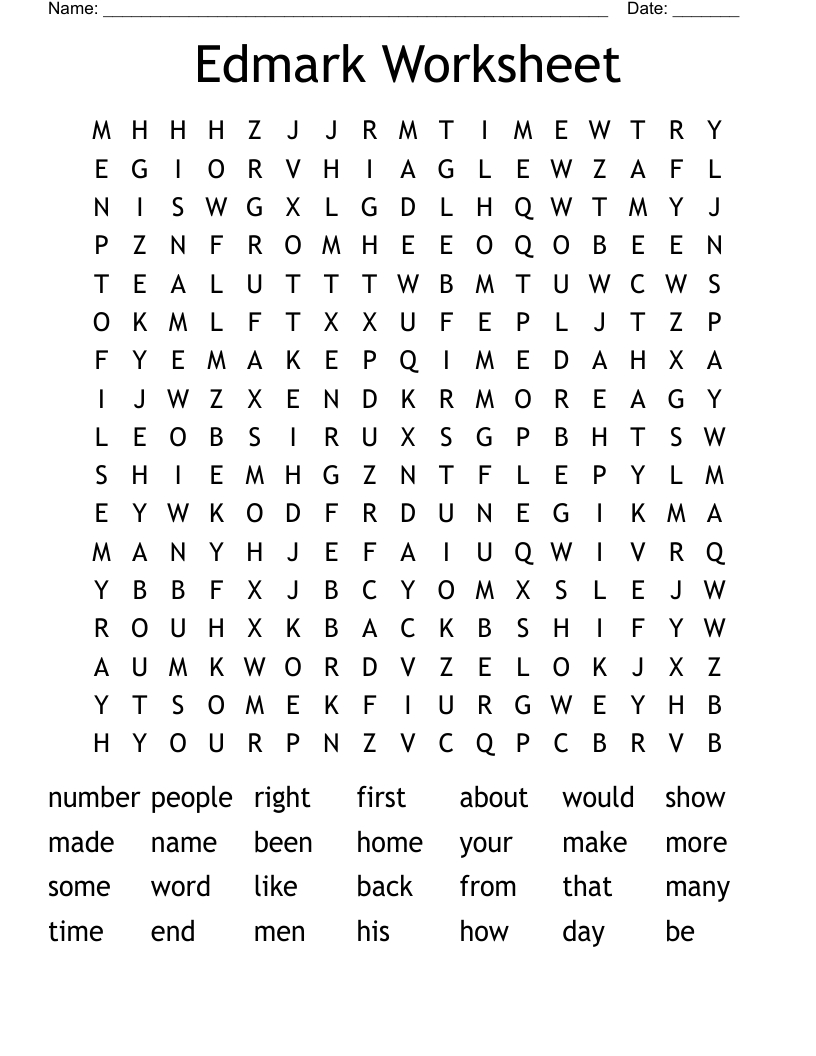 Edmark Worksheet Word Search - Wordmint regarding Edmark Free Printables