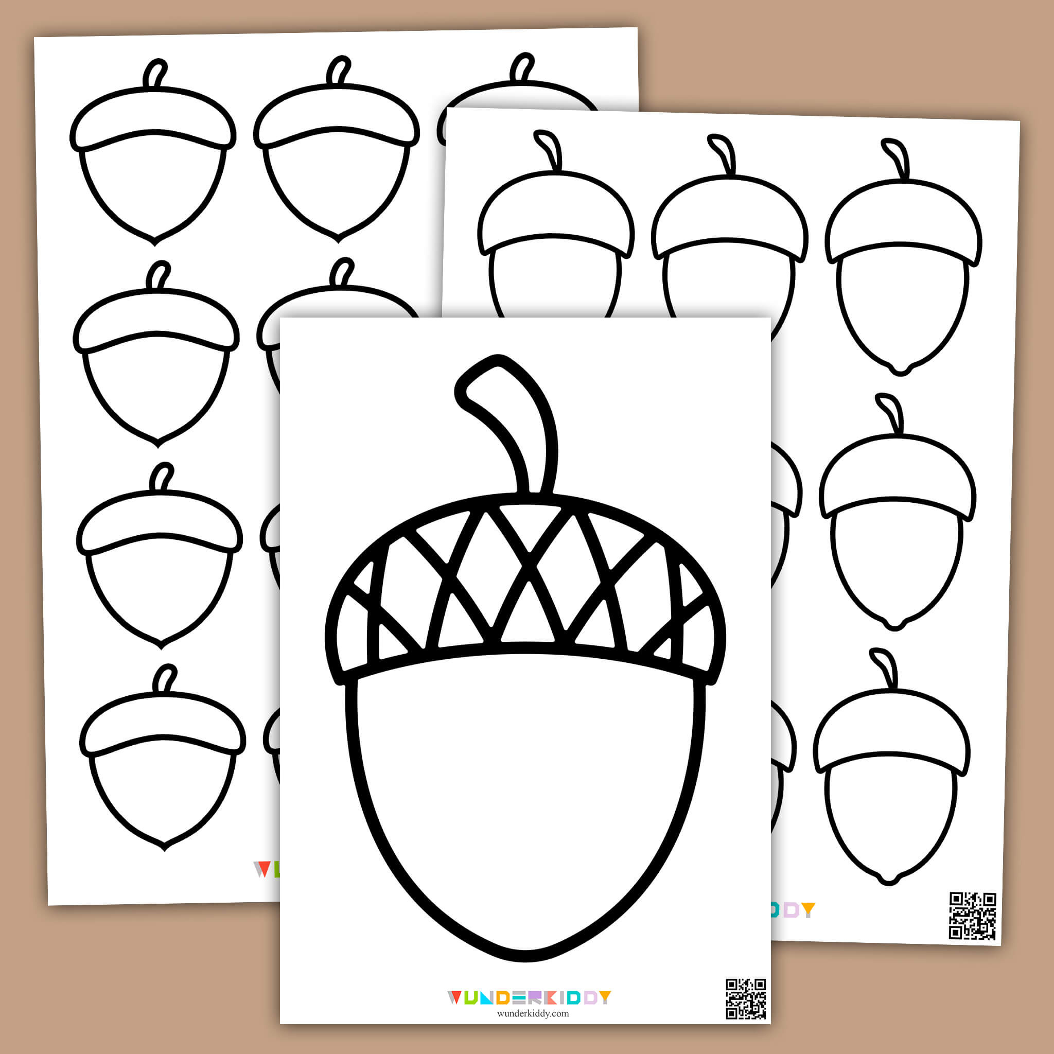 Eicheln Zum Ausmalen Für Kinder Zum Ausdrucken regarding Free Printable Acorn Patterns