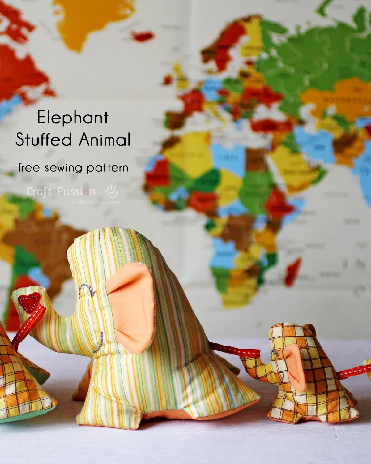 Elephant Stuffed Animal - Free Sewing Pattern • Craft Passion with Free Printable Elephant Sewing Patterns