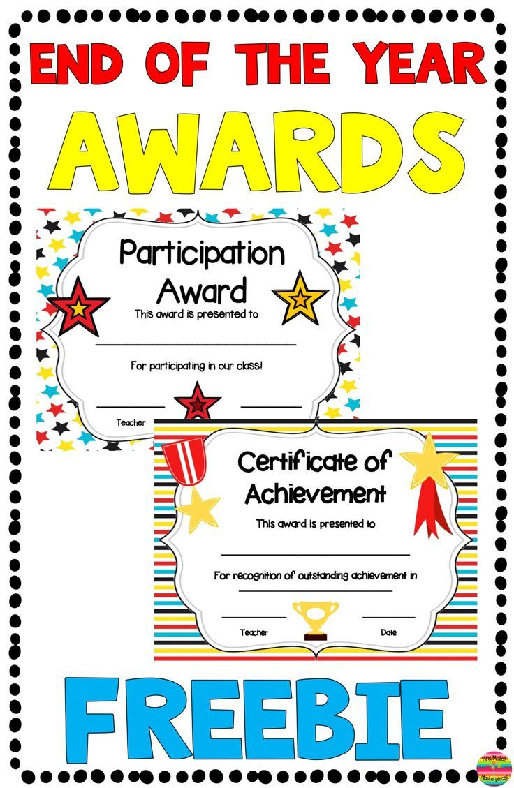 End Of The Year Awards Free Editable throughout End of the Year Awards Free Printable