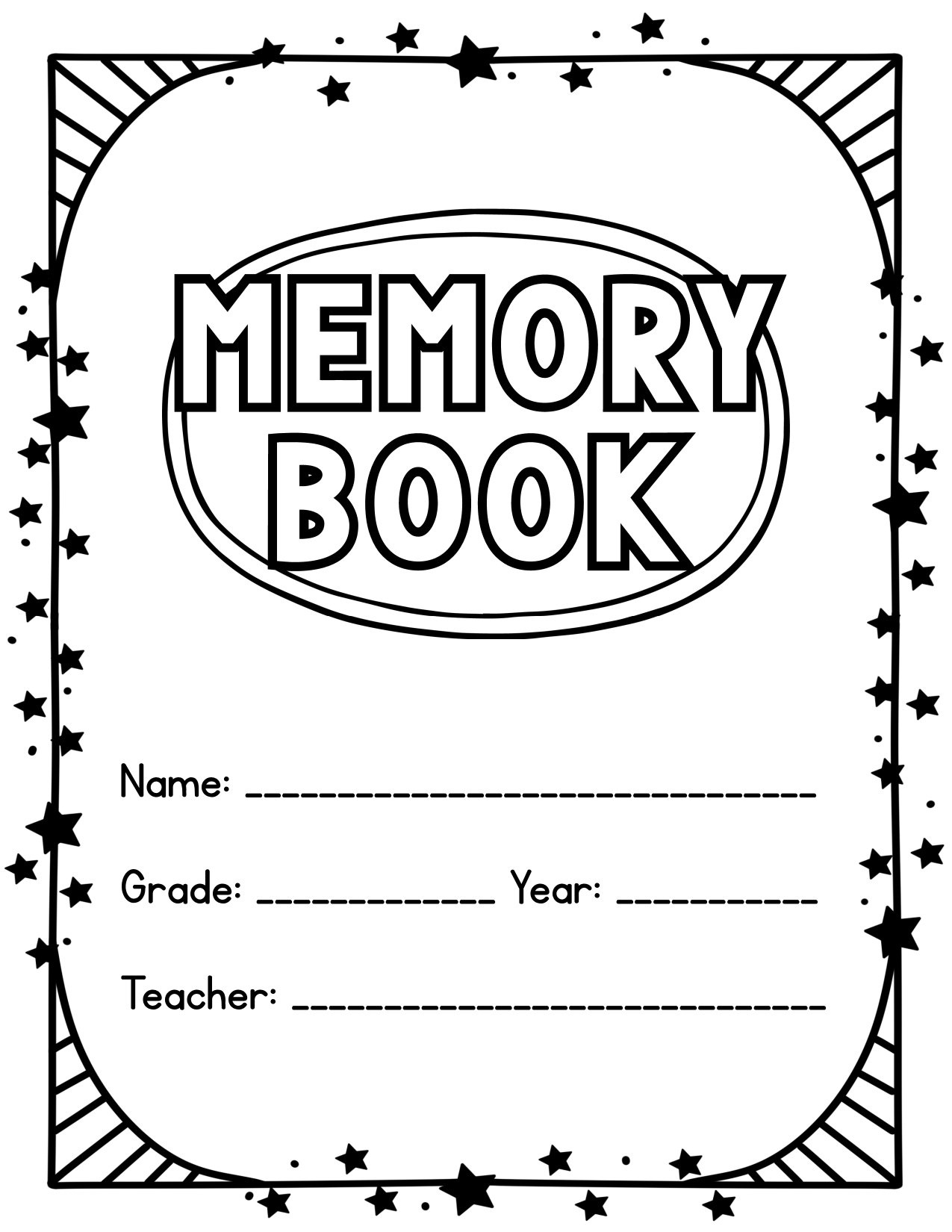End Of The Year Memory Book (Free Printable Pdf) - A To Z Teacher within Free End of Year Memory Book Printables
