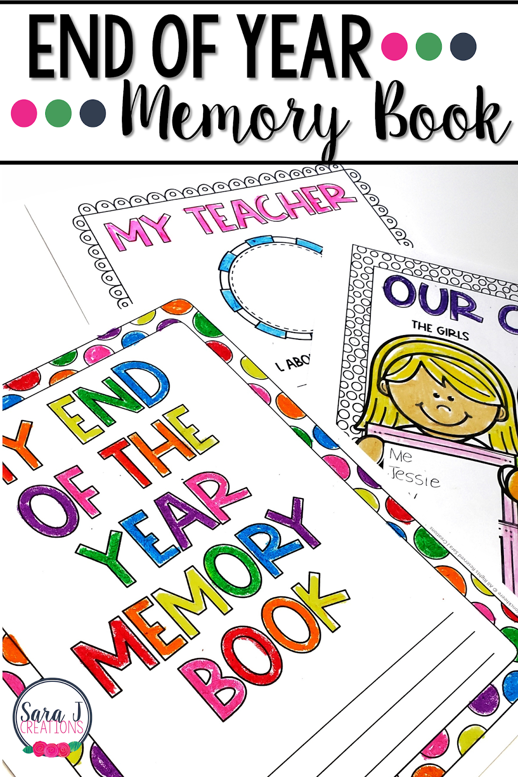 End Of The Year Memory Book | Sara J Creations with Free End Of Year Memory Book Printables